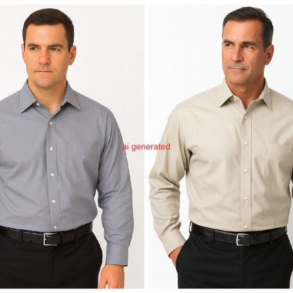 Pronto Uomo Mens Dress Shirt Size 17-1/2 / 34-35 (XLarge) Lot of 2 Shirts - Picture 1 of 9